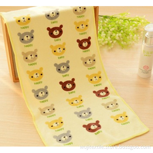 SGS Microfiber Yellow Bear Hand Towel for Babies (WJ-CH1507)